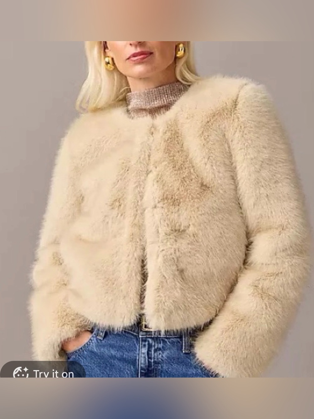 NWOT New JCrew Collection Louisa lady jacket in faux fur